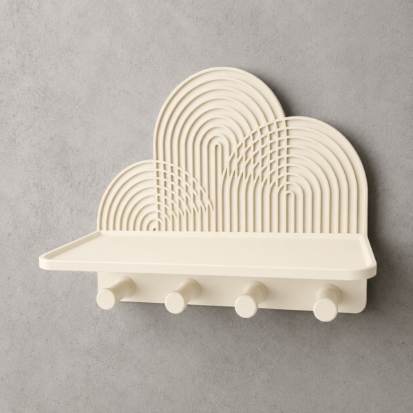 Entryway Organizer Shelf with Key Hooks