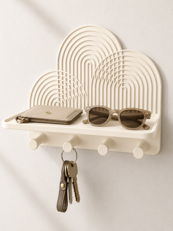 Entryway Organizer Shelf with Key Hooks
